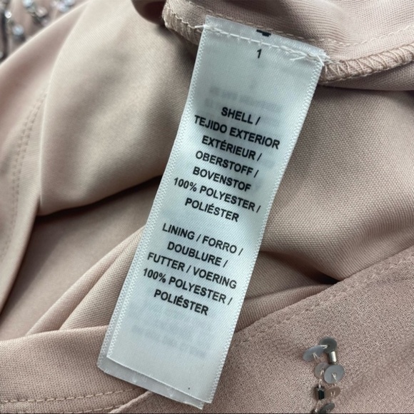 Aidan Mattox Blush Pink Sequin Short Sleeve Dress US 2 New with Tags - Picture 13 of 14